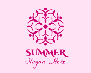 Pink Flower Spa logo design