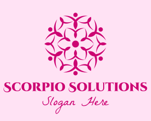 Pink Flower Spa logo design