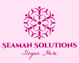 Pink Flower Spa logo design