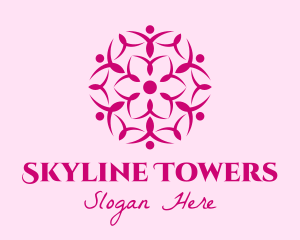 Pink Flower Spa logo design