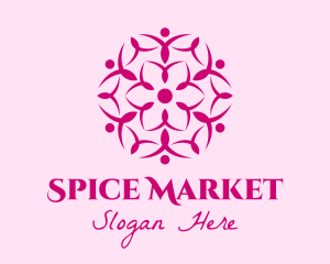 Indian - Pink Flower Spa logo design