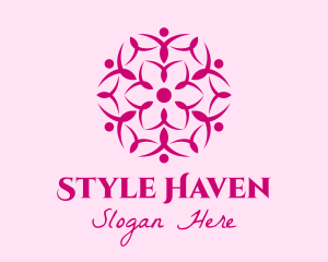 Pink Flower Spa logo design