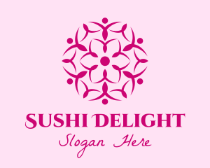 Pink Flower Spa logo design