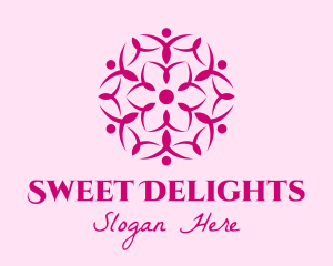 Pink Flower Spa logo design