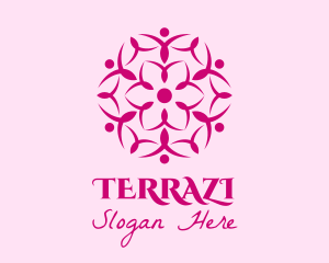 Pink Flower Spa logo design