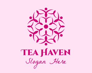 Pink Flower Spa logo design