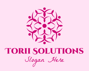 Pink Flower Spa logo design