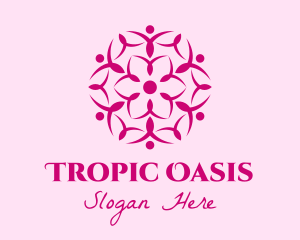 Pink Flower Spa logo design