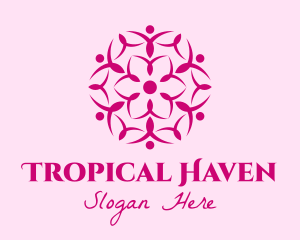 Pink Flower Spa logo design