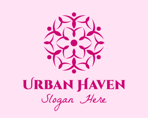 Pink Flower Spa logo design