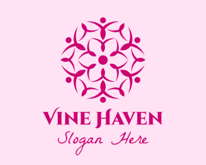 Pink Flower Spa logo design