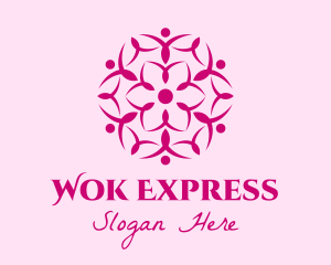 Pink Flower Spa logo design