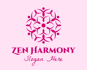 Buddhism - Pink Flower Spa logo design