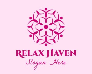 Spa - Pink Flower Spa logo design