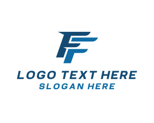 Letter Ff - Blue Letter F & F Firm logo design
