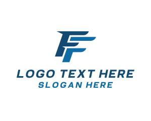 Financial - Blue Letter F & F Firm logo design