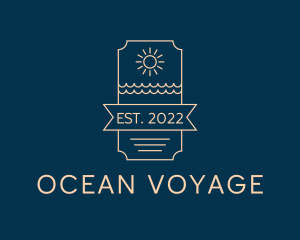 Hipster Ocean Sailor Badge logo design