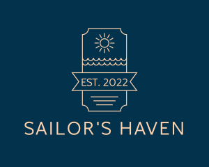 Hipster Ocean Sailor Badge logo design