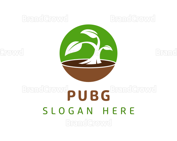 Round Natural Plant Logo
