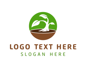 Tree Planting - Round Natural Plant logo design