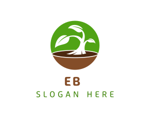 Round Natural Plant Logo