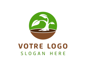 Round Natural Plant Logo