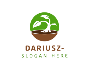 Round Natural Plant Logo