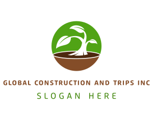 Vegan - Round Natural Plant logo design