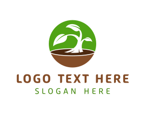 Round Natural Plant Logo