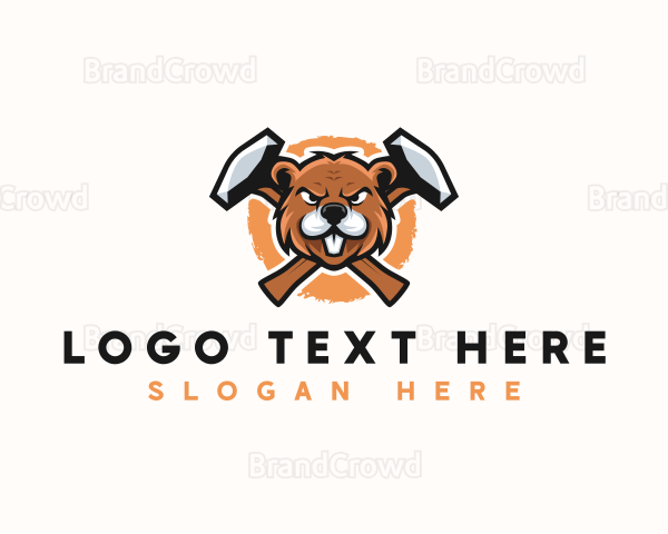 Beaver Construction Worker Logo