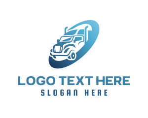Blue - Express Delivery Trucking Trailer logo design