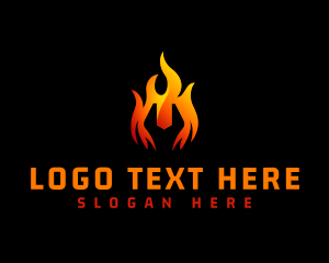 Fire - Fire Wrench Tool logo design