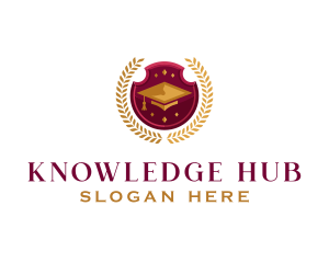 Academic Knowledge Wreath logo design