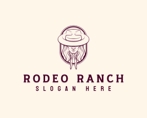 Western Cowgirl Hat logo design