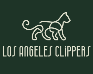 Pet Care - Green Monoline Wildcat logo design