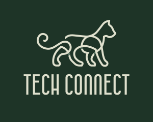 Animal Welfare - Green Monoline Wildcat logo design