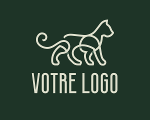 Wildcat - Green Monoline Wildcat logo design