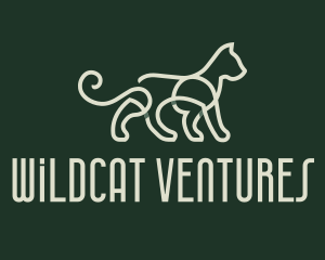 Green Monoline Wildcat  logo design