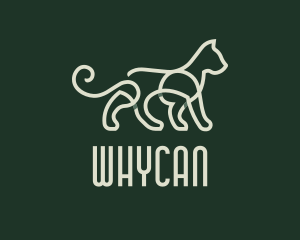 Pet - Green Monoline Wildcat logo design