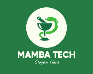 Green Mortar &Goblet Snake logo design