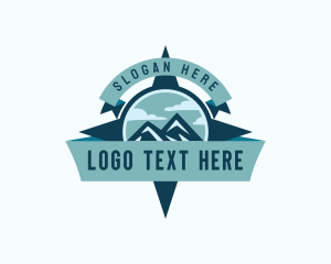 Mountain - Compass Outdoor Navigation logo design