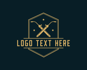 Welding Torch - Hipster Welder Fabrication logo design