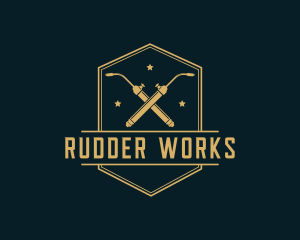 Hipster Welder Fabrication logo design