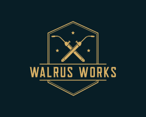 Hipster Welder Fabrication logo design