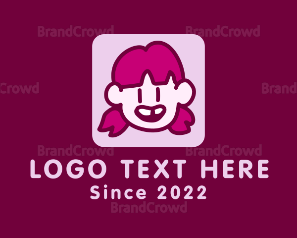 Young Girl Kid Logo