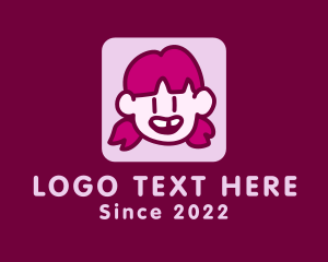 Kids Vlog - Young Girl Kid logo design