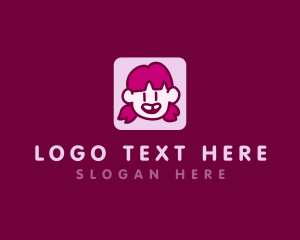 Floatie - Young Girl Kid logo design