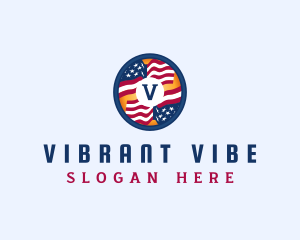 Veteran American Flag logo design