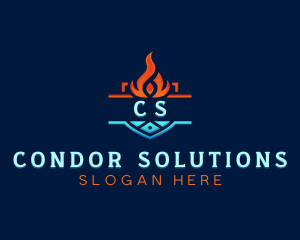 Fire Ice Air Conditioning logo design