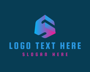Initial - 3D Cube Letter S logo design